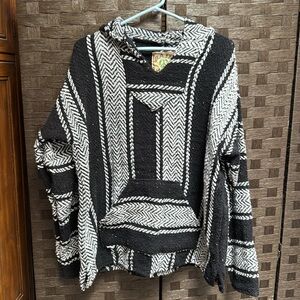 Black and White Surf Poncho
